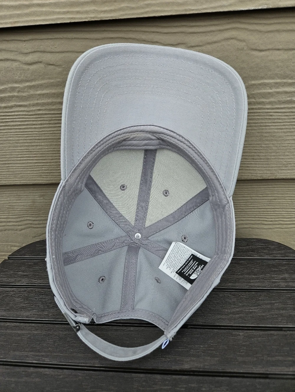 North Face Gray Logo Hat Cap Strap Back Outdoor Hiking Classic Unisex OS EUC